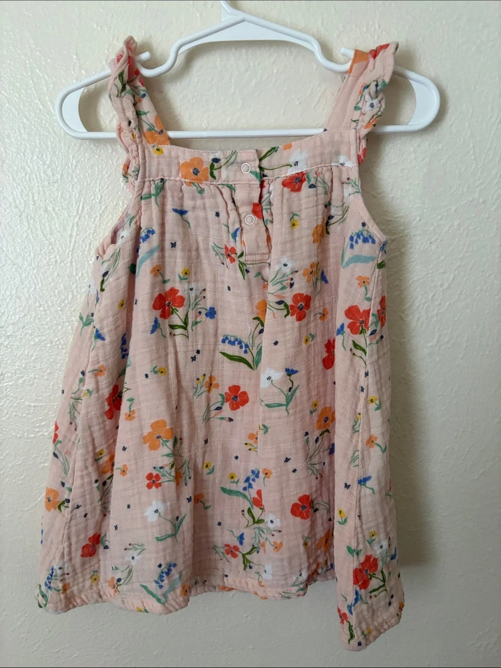 Angel Dear Toddler Peach Floral Sundress